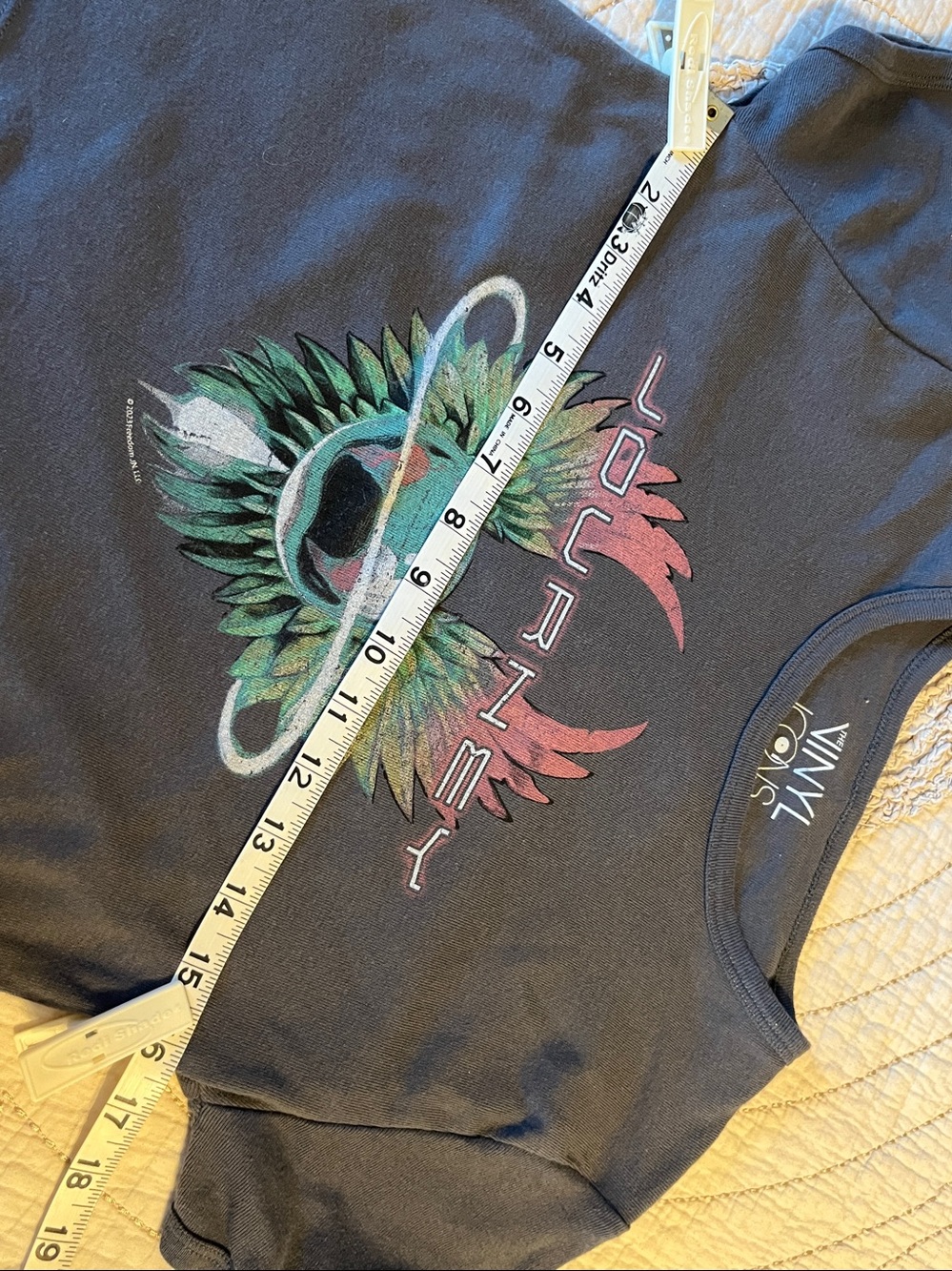 Vinyl Journey Graphic Tee in Charcoal with Multicolor Print - Picture 4 of 5